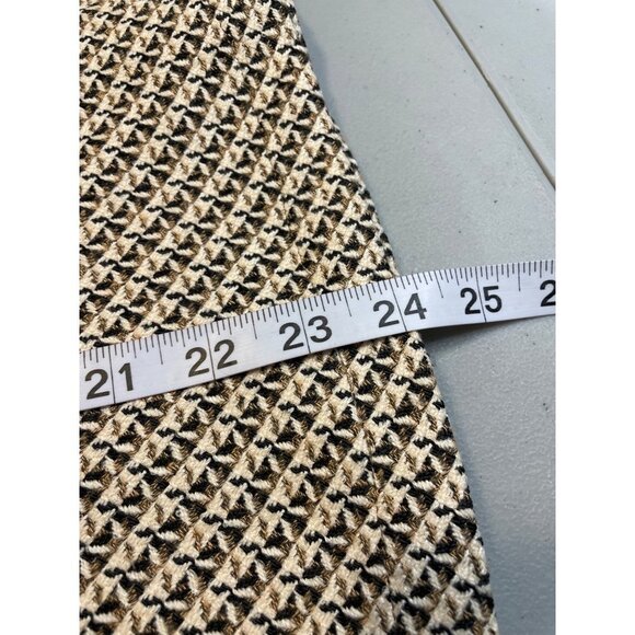 Tan Black Tweed Textured Midi A Line Skirt Sz 27 - Picture 11 of 11